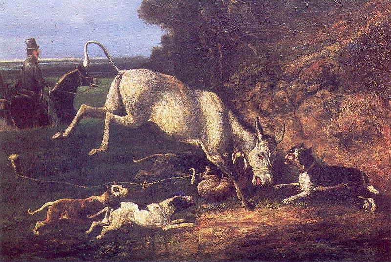 unknow artist Donkey-baiting oil painting image